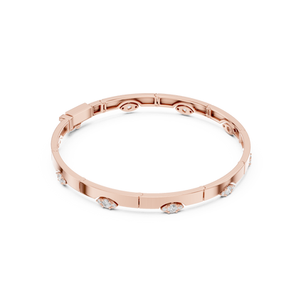 Elegant Evil Eye Diamond Bangle Bracelet