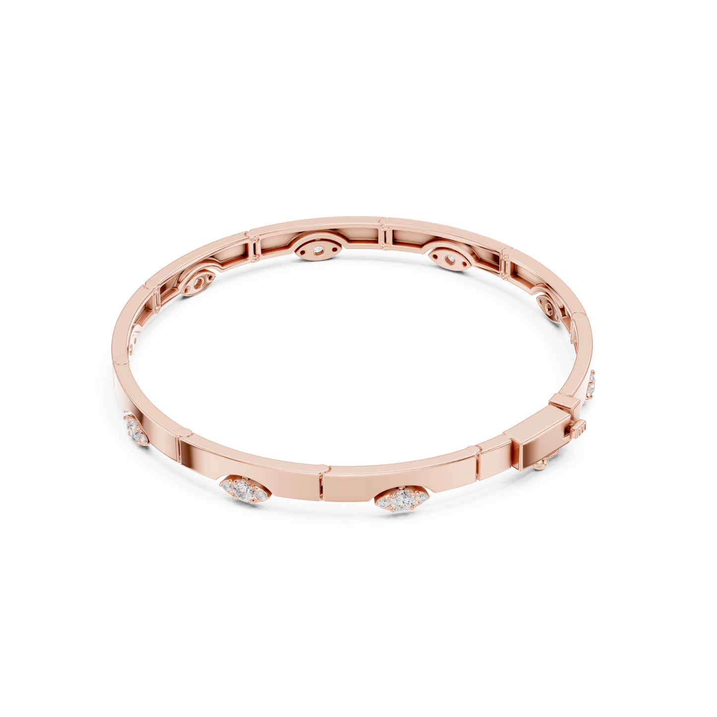 Elegant Evil Eye Diamond Bangle Bracelet