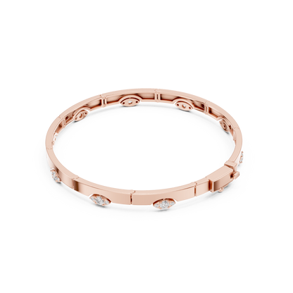 Elegant Evil Eye Diamond Bangle Bracelet