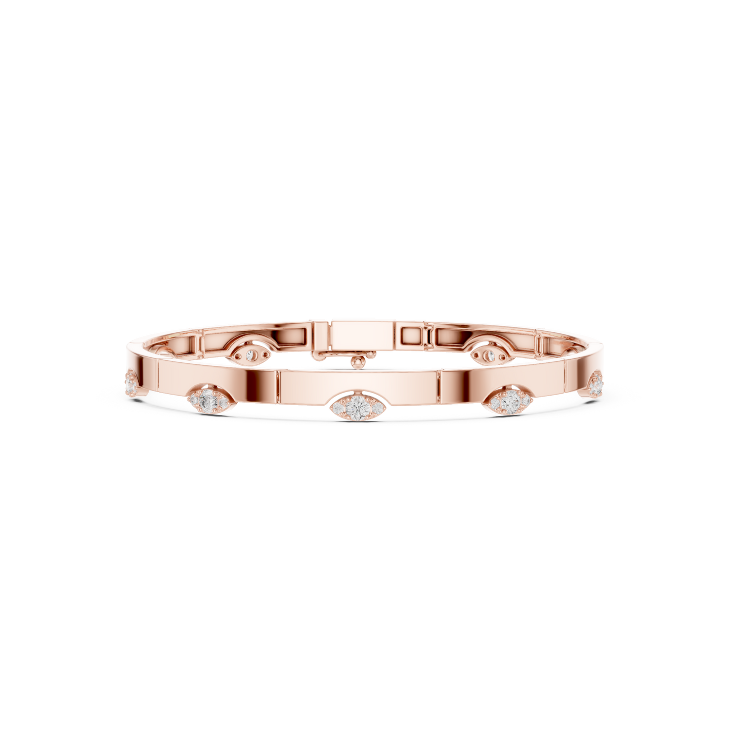 Elegant Evil Eye Diamond Bangle Bracelet