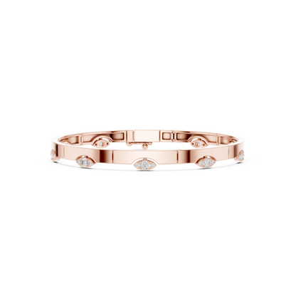 Elegant Evil Eye Diamond Bangle Bracelet