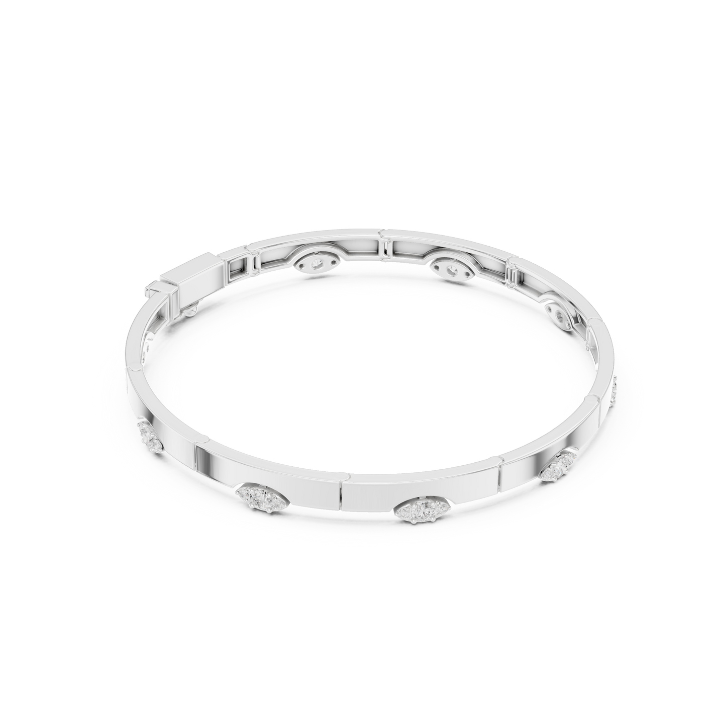 Elegant Evil Eye Diamond Bangle Bracelet