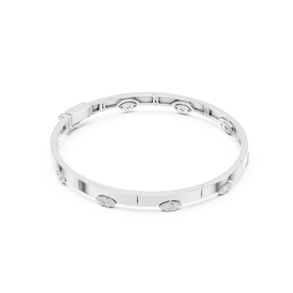 Elegant Evil Eye Diamond Bangle Bracelet
