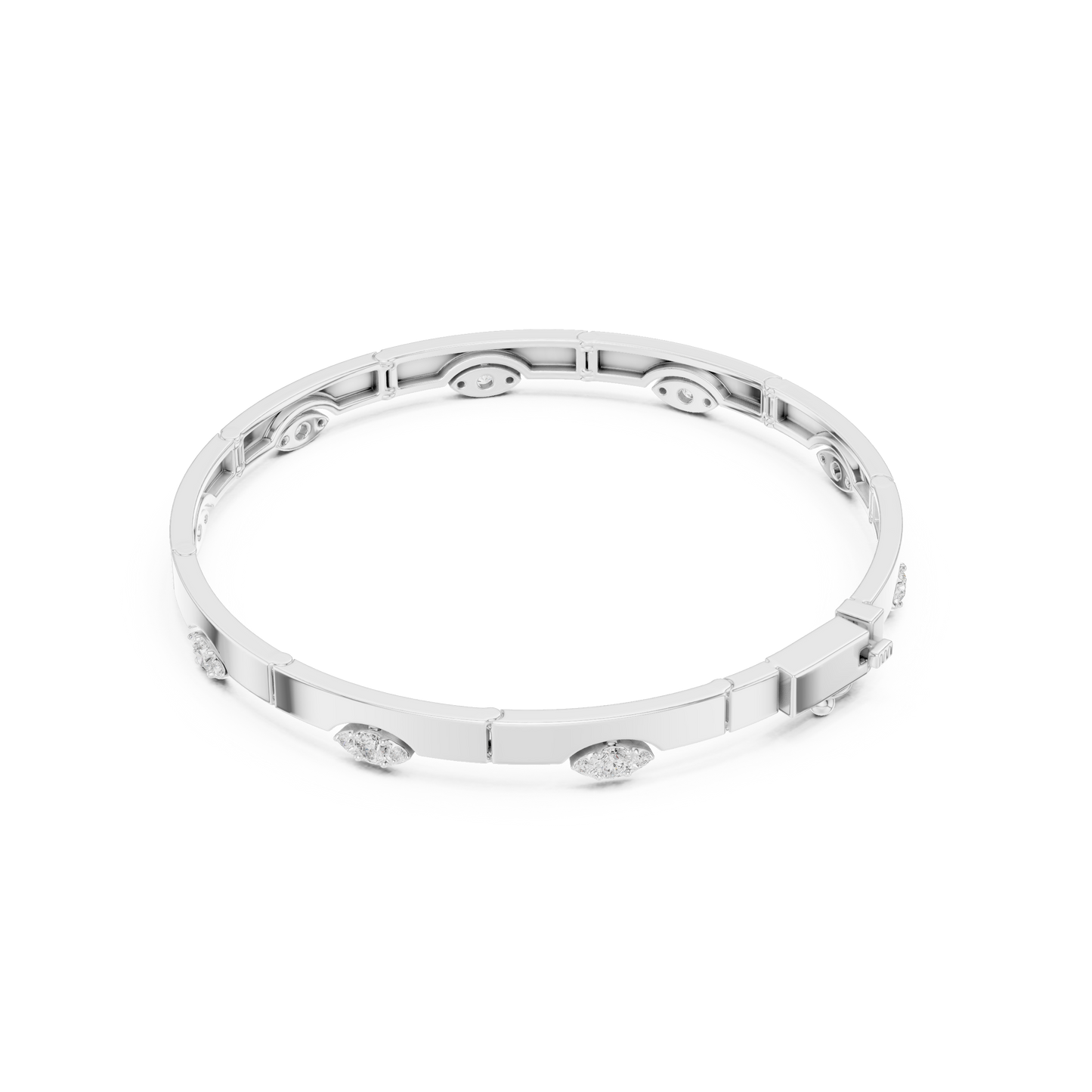 Elegant Evil Eye Diamond Bangle Bracelet