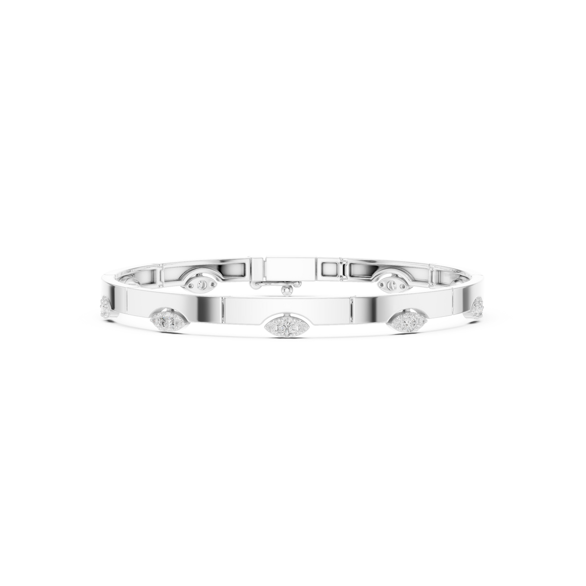 Elegant Evil Eye Diamond Bangle Bracelet