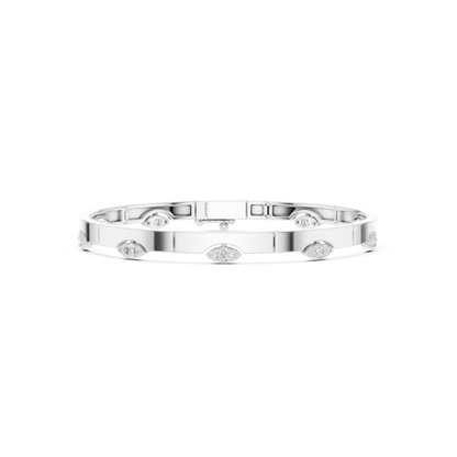 Elegant Evil Eye Diamond Bangle Bracelet