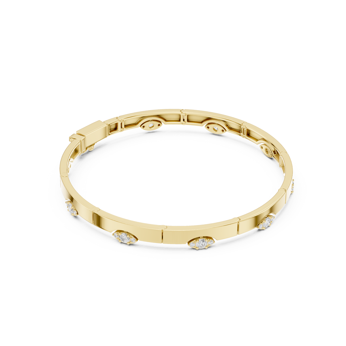 Elegant Evil Eye Diamond Bangle Bracelet