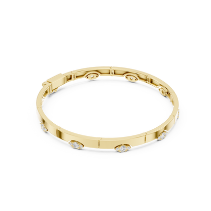 Elegant Evil Eye Diamond Bangle Bracelet