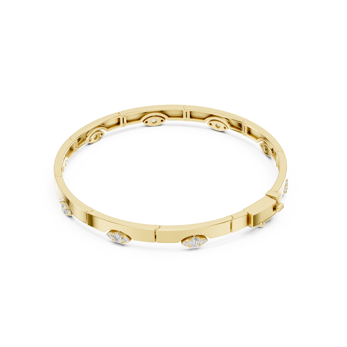 Elegant Evil Eye Diamond Bangle Bracelet