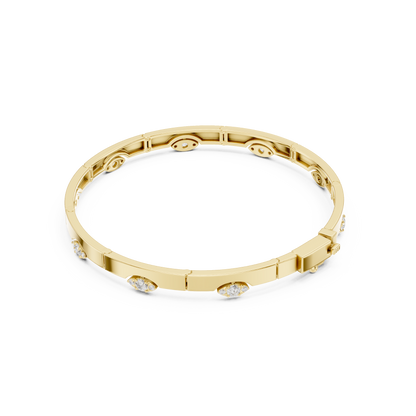 Elegant Evil Eye Diamond Bangle Bracelet