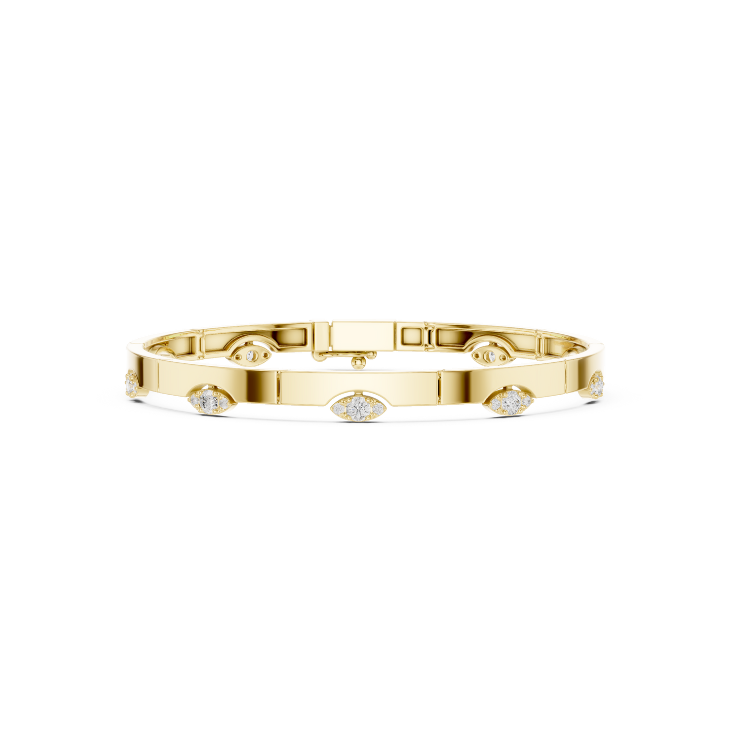 Elegant Evil Eye Diamond Bangle Bracelet