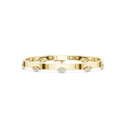 Elegant Evil Eye Diamond Bangle Bracelet