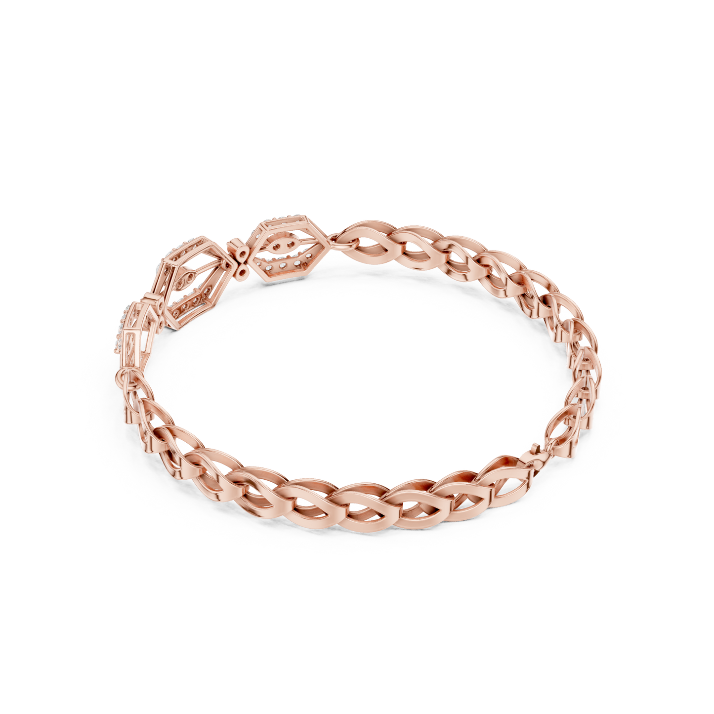 Geometric Diamond Link Bracelet