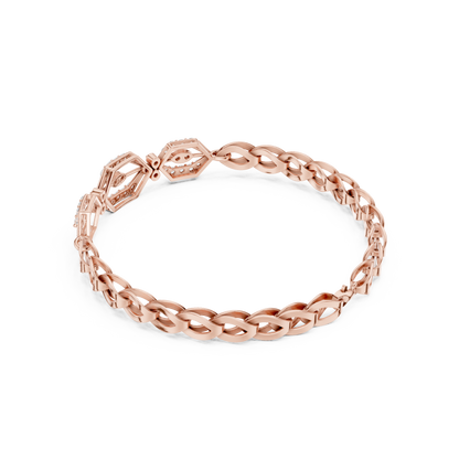 Geometric Diamond Link Bracelet