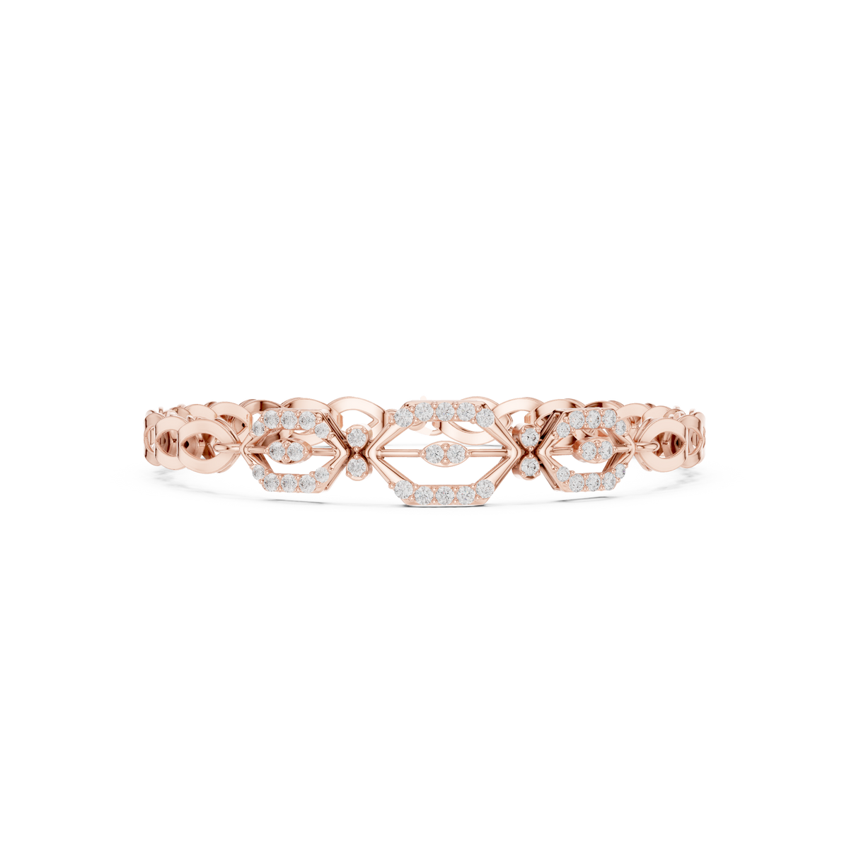 Geometric Diamond Link Bracelet
