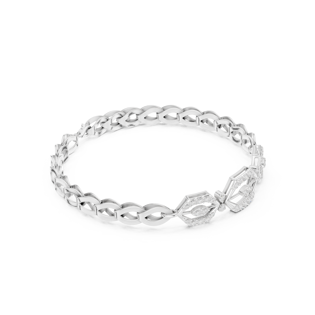 Geometric Diamond Link Bracelet