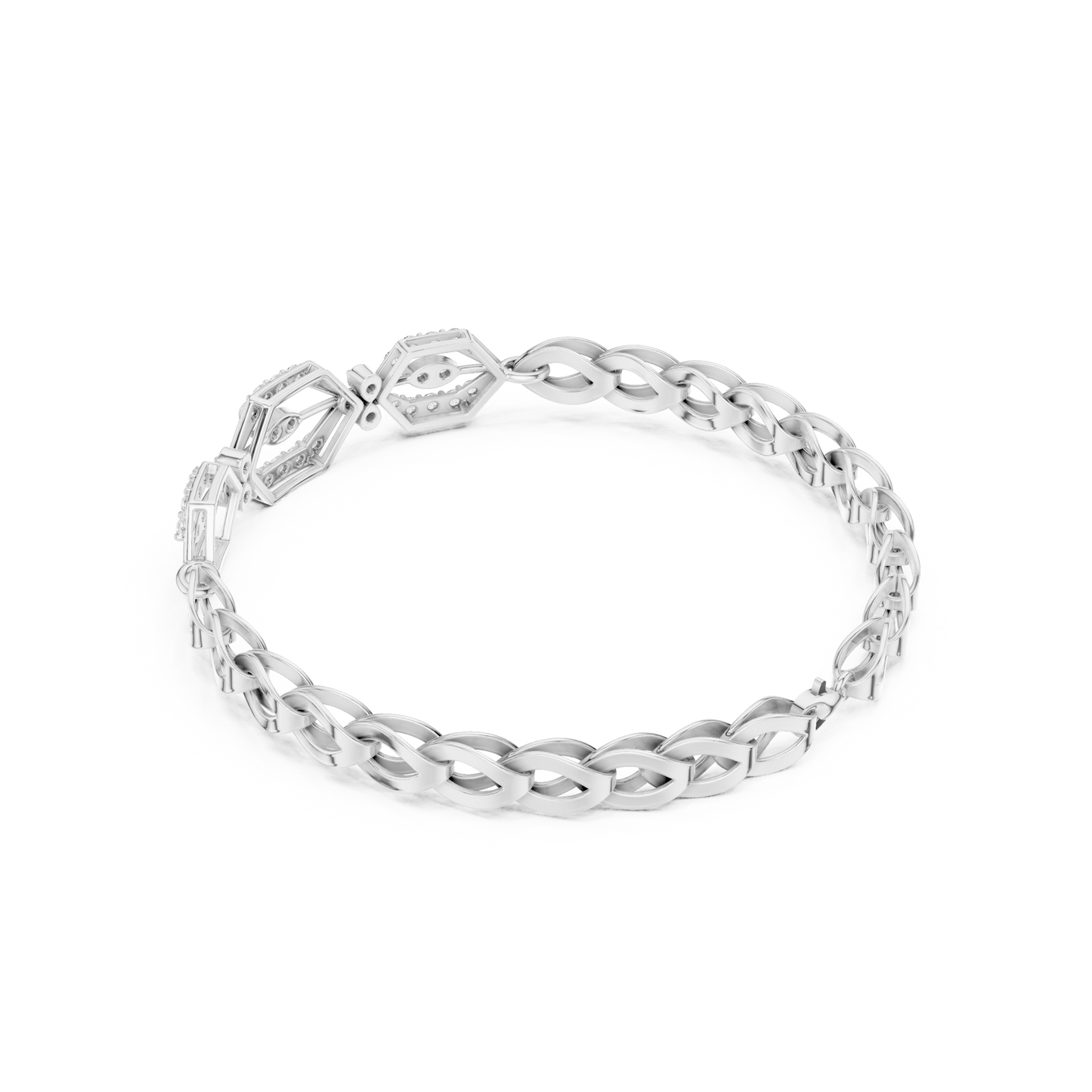Geometric Diamond Link Bracelet