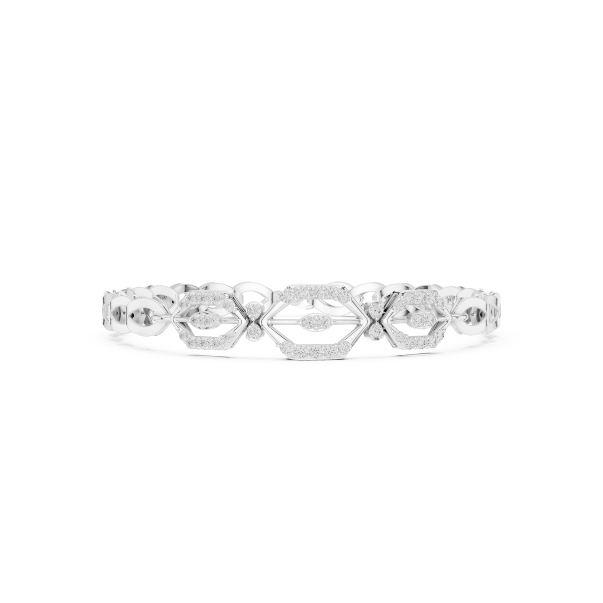 Geometric Diamond Link Bracelet
