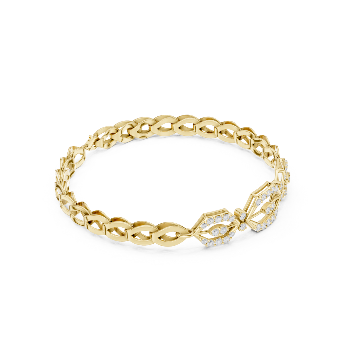 Geometric Diamond Link Bracelet
