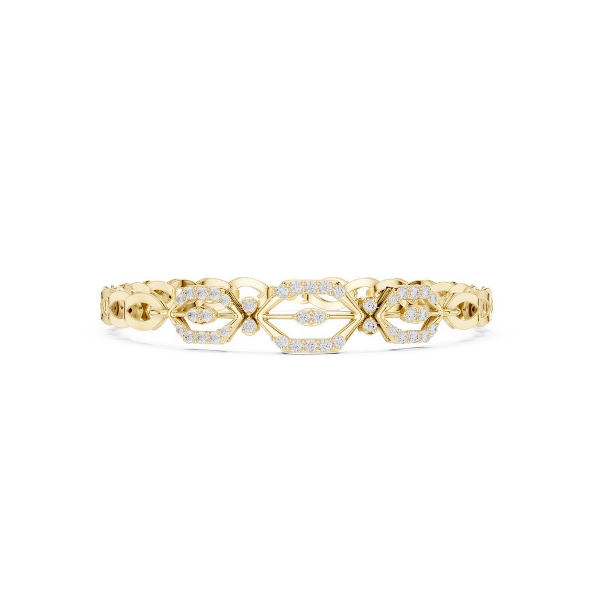 Geometric Diamond Link Bracelet