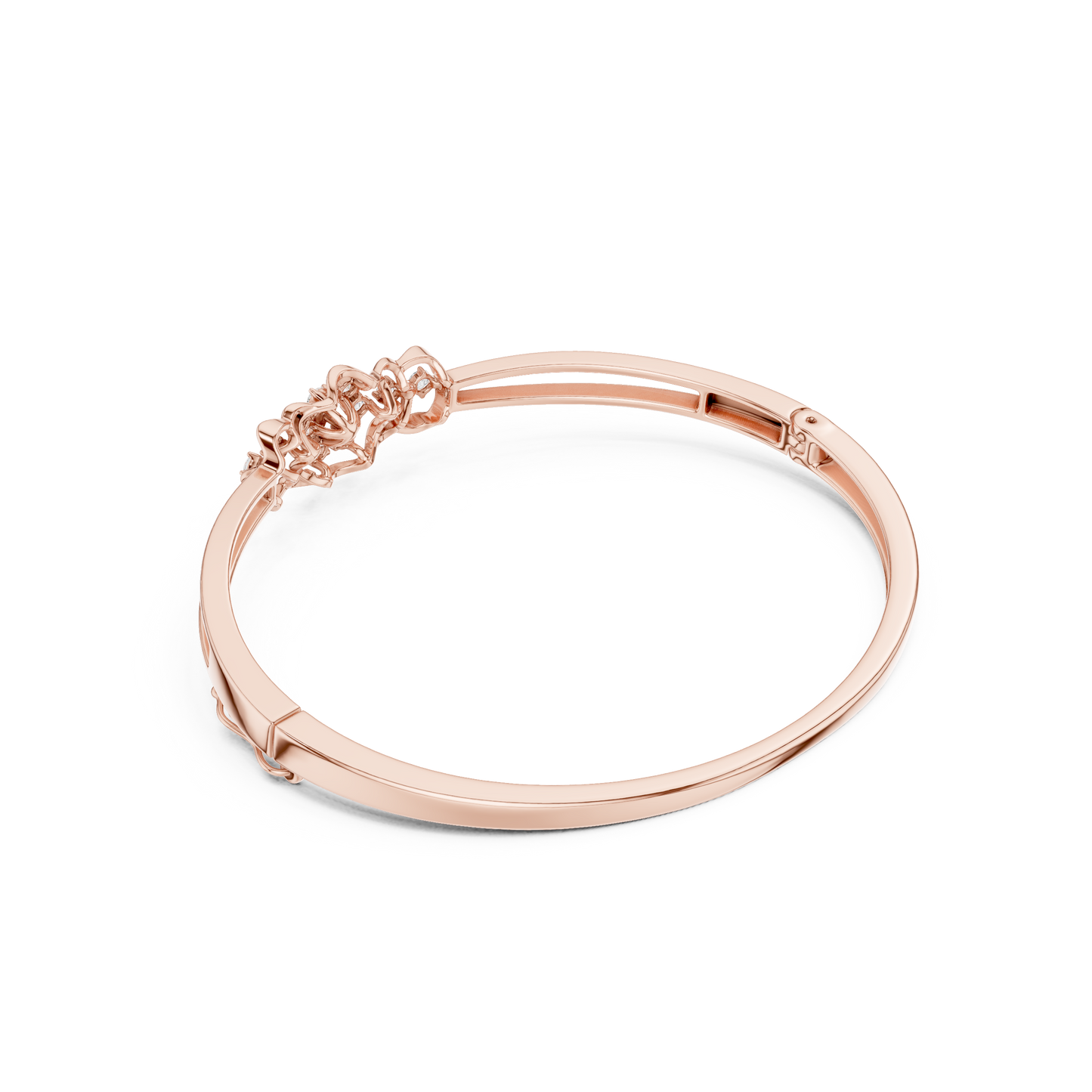 Vintage Floral Diamond Bangle Bracelet