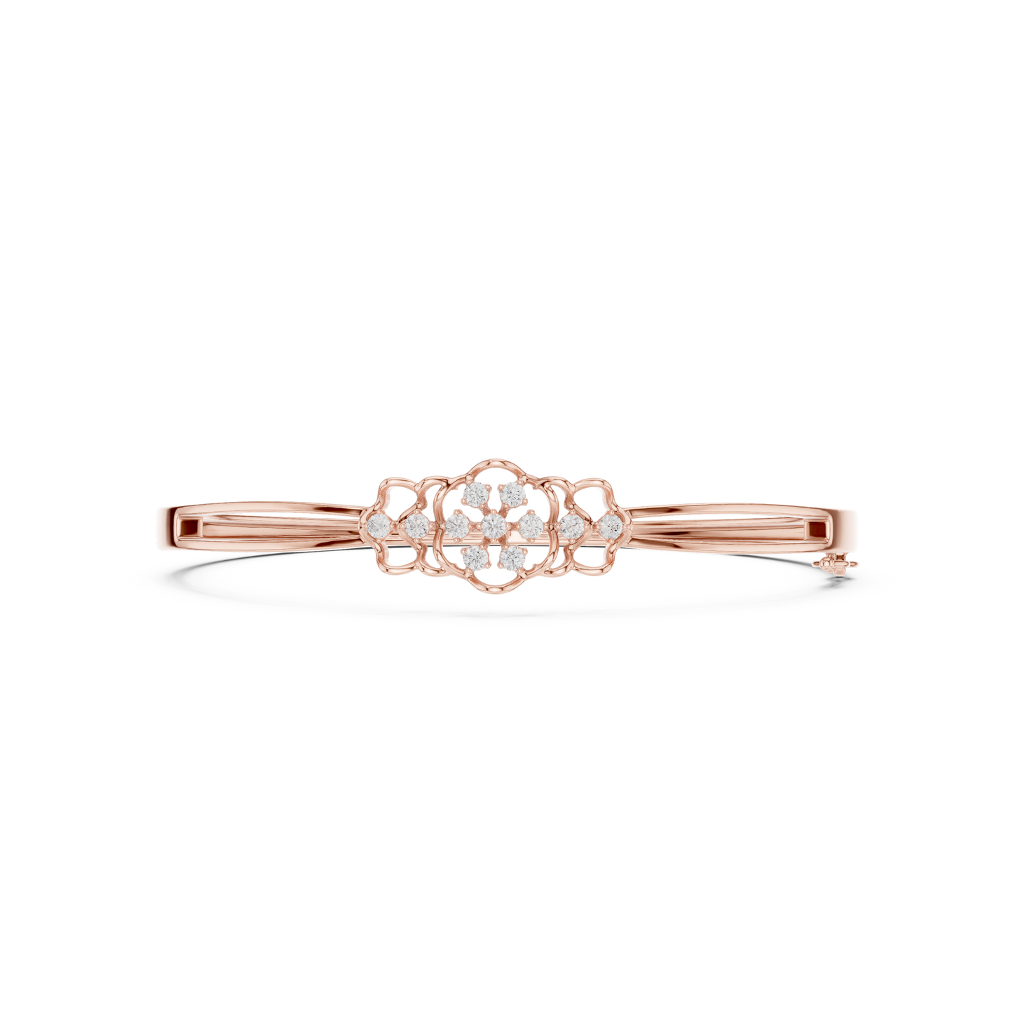 Vintage Floral Diamond Bangle Bracelet