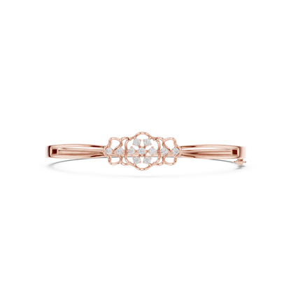 Vintage Floral Diamond Bangle Bracelet