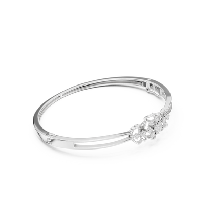 Vintage Floral Diamond Bangle Bracelet