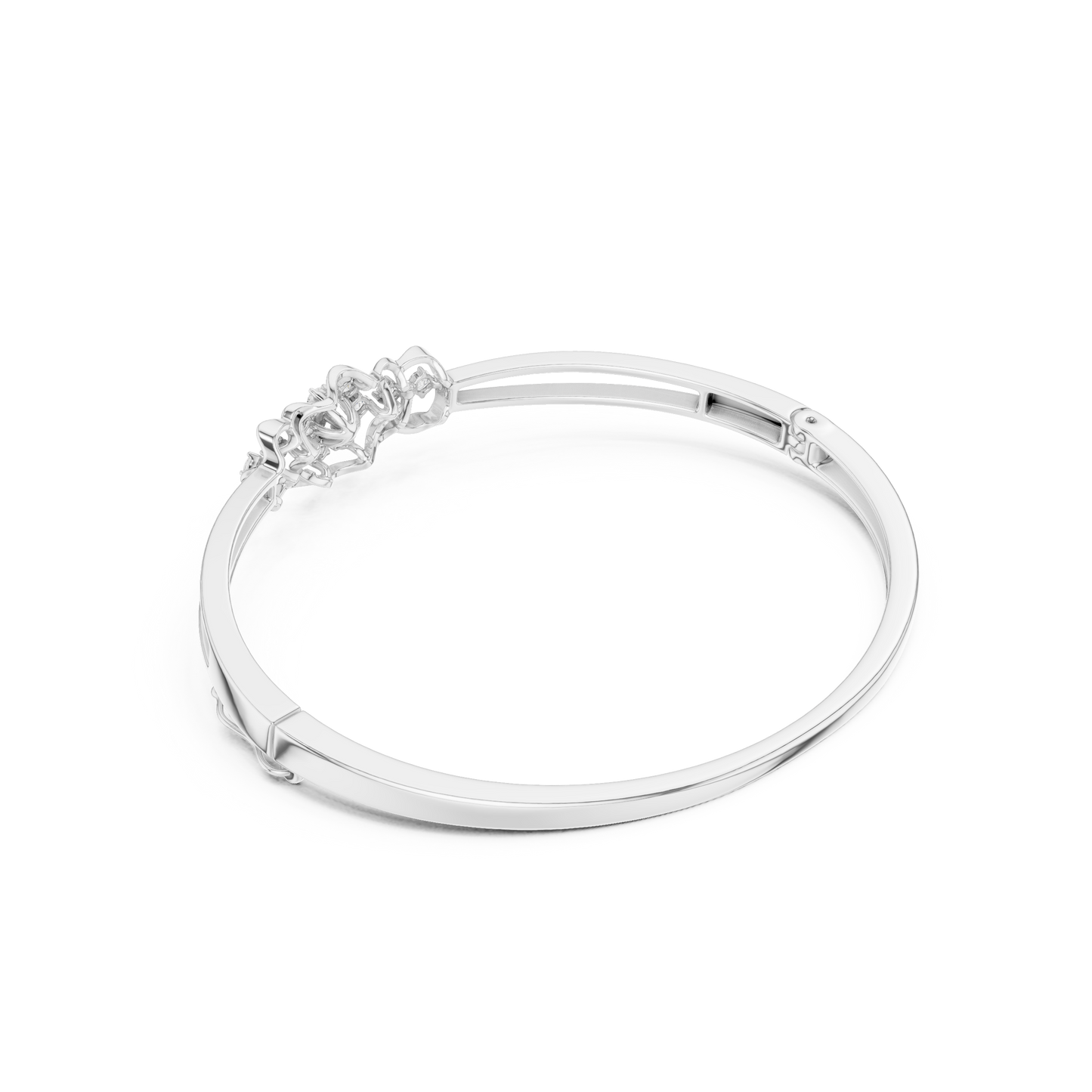 Vintage Floral Diamond Bangle Bracelet