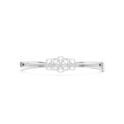Vintage Floral Diamond Bangle Bracelet