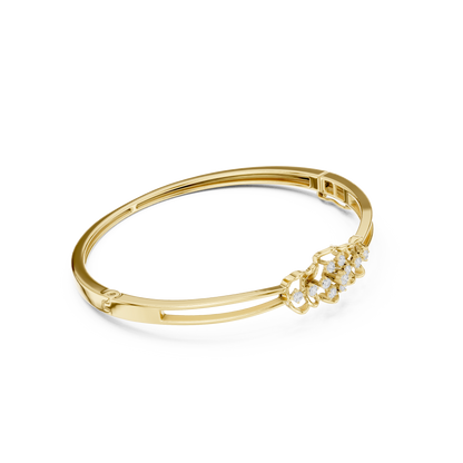 Vintage Floral Diamond Bangle Bracelet