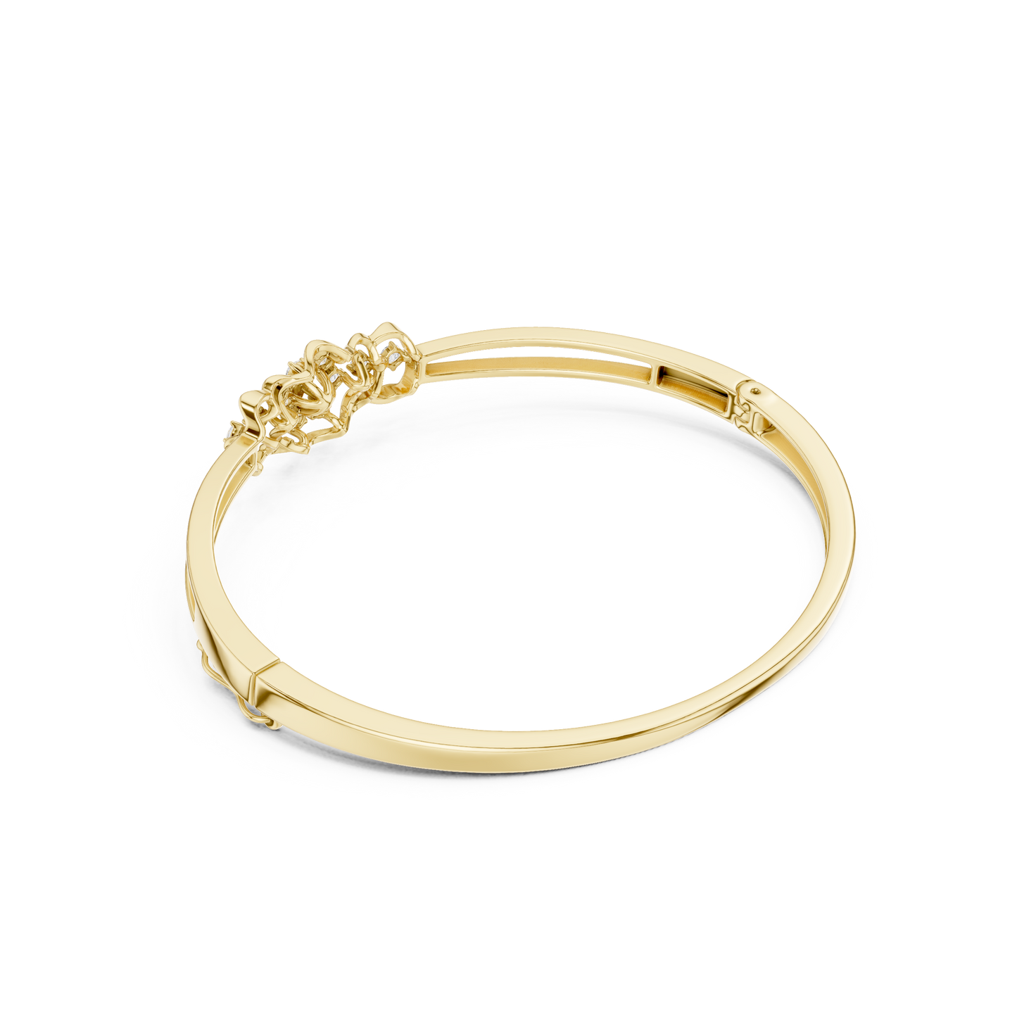 Vintage Floral Diamond Bangle Bracelet