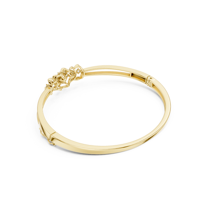 Vintage Floral Diamond Bangle Bracelet