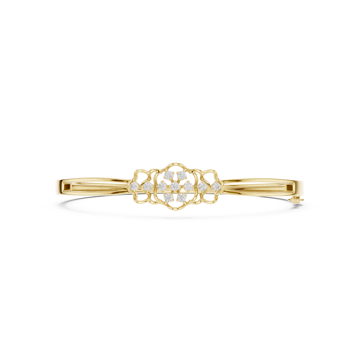 Vintage Floral Diamond Bangle Bracelet