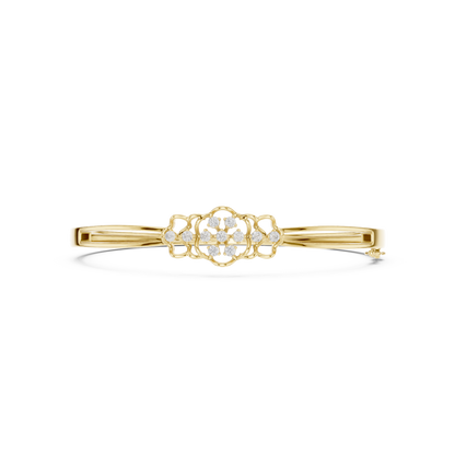 Vintage Floral Diamond Bangle Bracelet