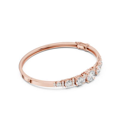 Round Diamond Center Bangle Bracelet