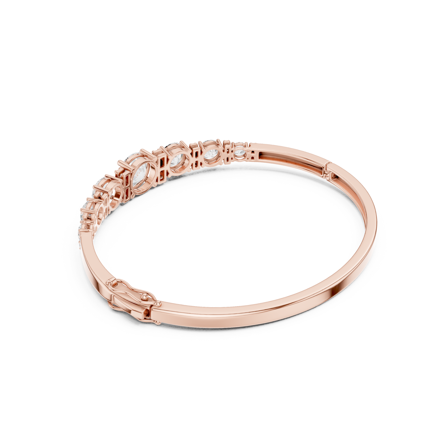 Round Diamond Center Bangle Bracelet