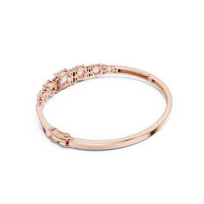 Round Diamond Center Bangle Bracelet