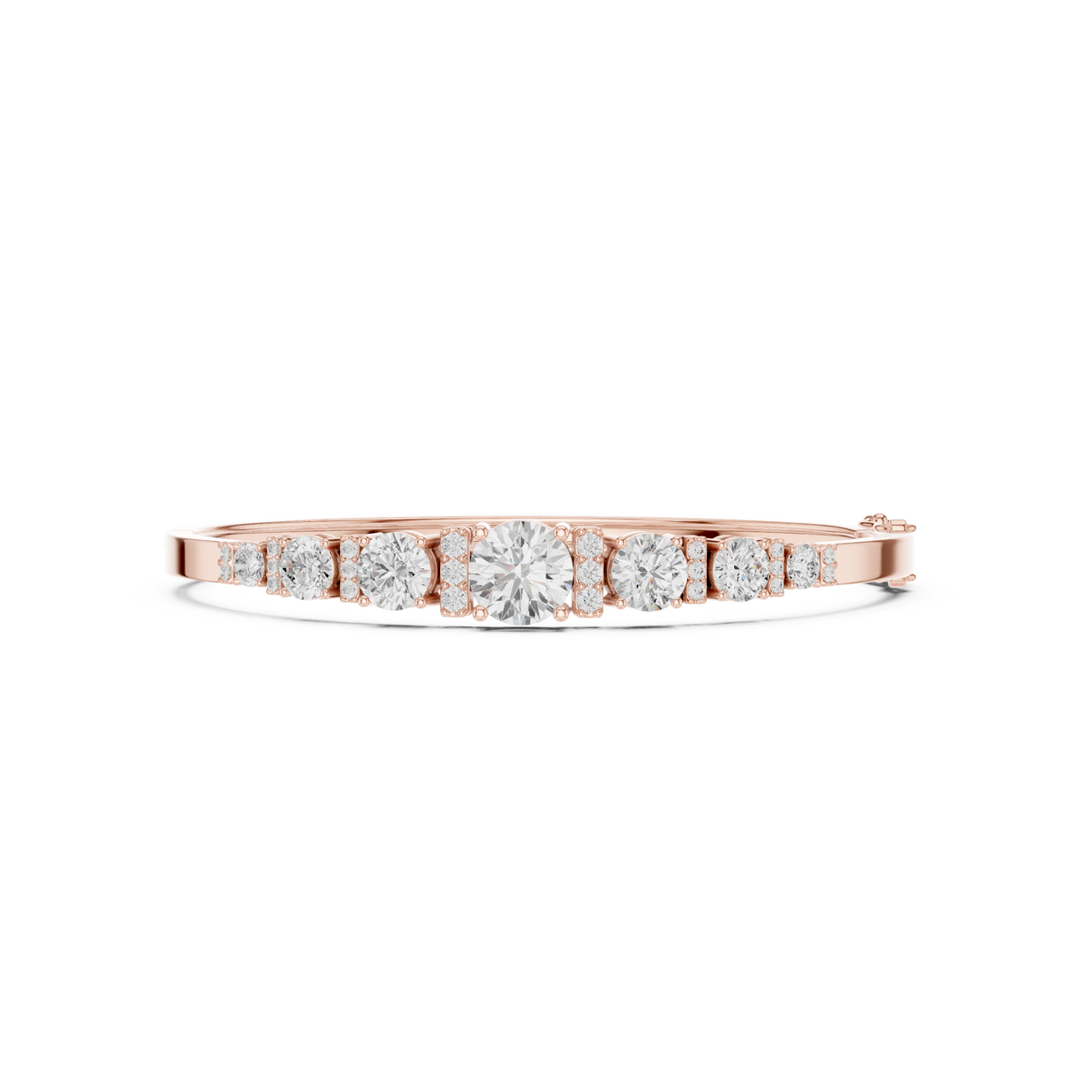 Round Diamond Center Bangle Bracelet