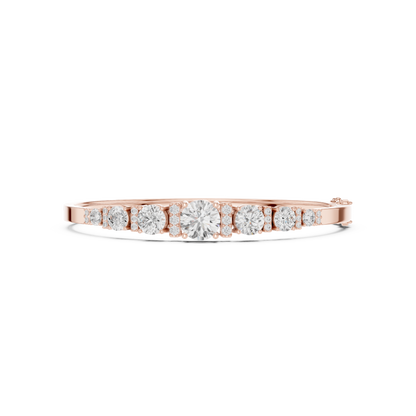 Round Diamond Center Bangle Bracelet