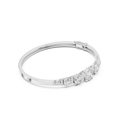 Round Diamond Center Bangle Bracelet