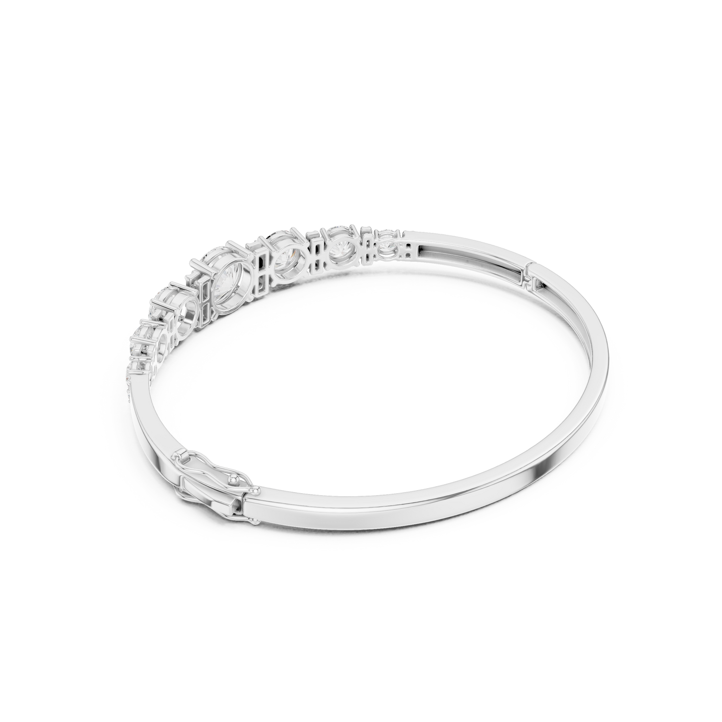 Round Diamond Center Bangle Bracelet