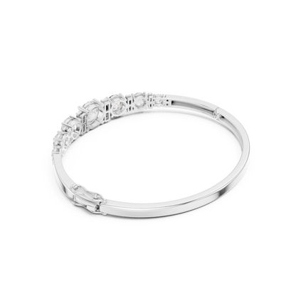 Round Diamond Center Bangle Bracelet