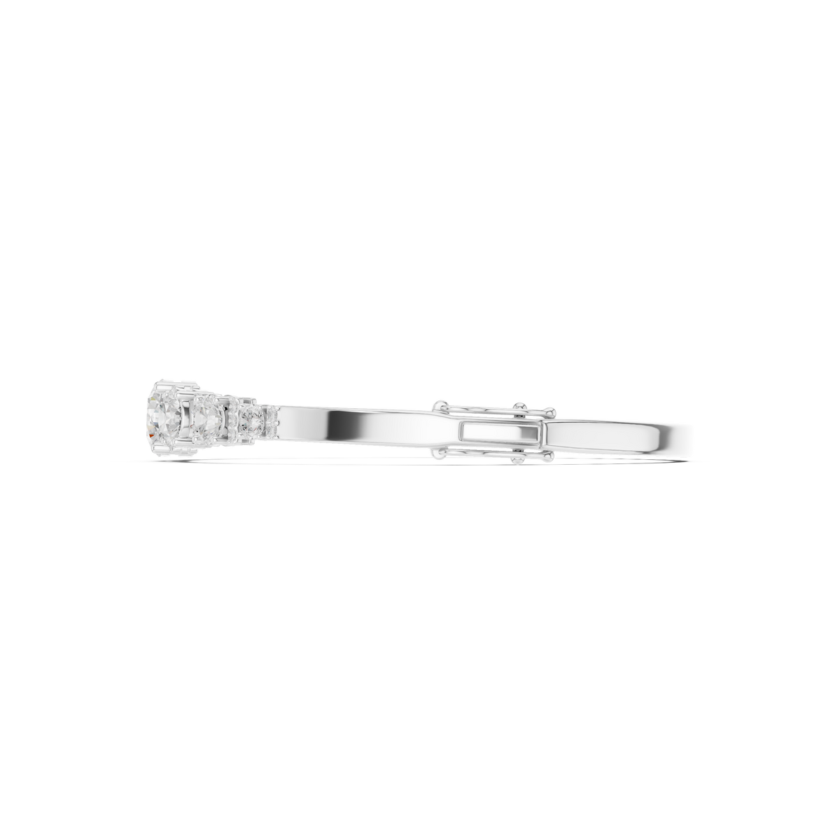 Round Diamond Center Bangle Bracelet