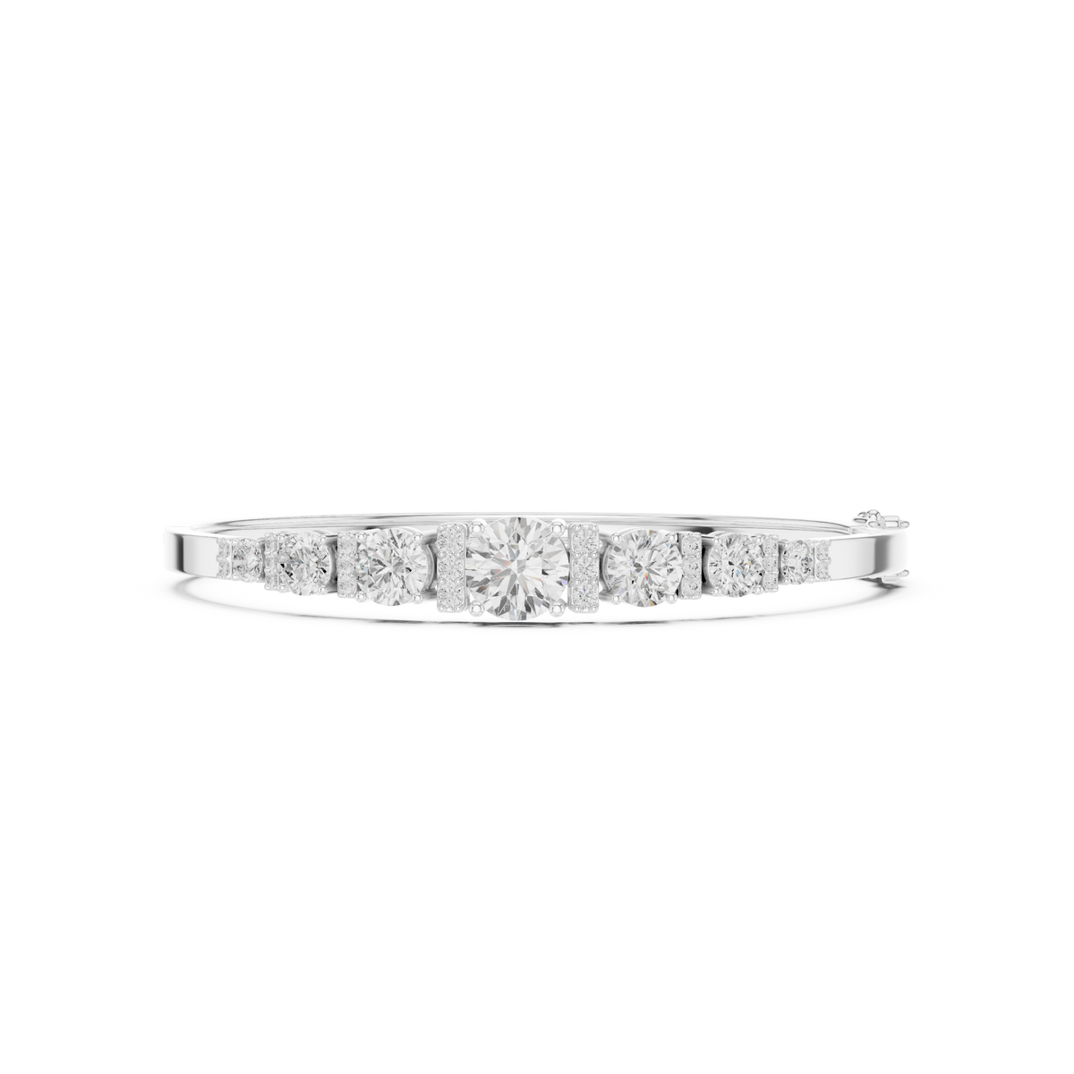 Round Diamond Center Bangle Bracelet