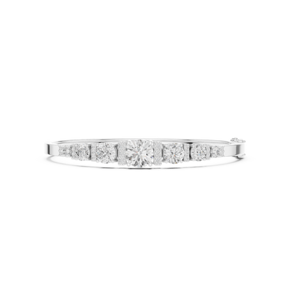 Round Diamond Center Bangle Bracelet