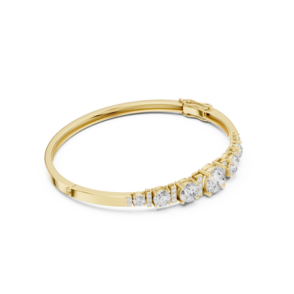 Round Diamond Center Bangle Bracelet