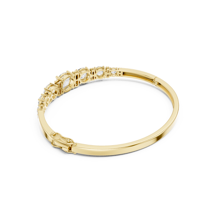 Round Diamond Center Bangle Bracelet
