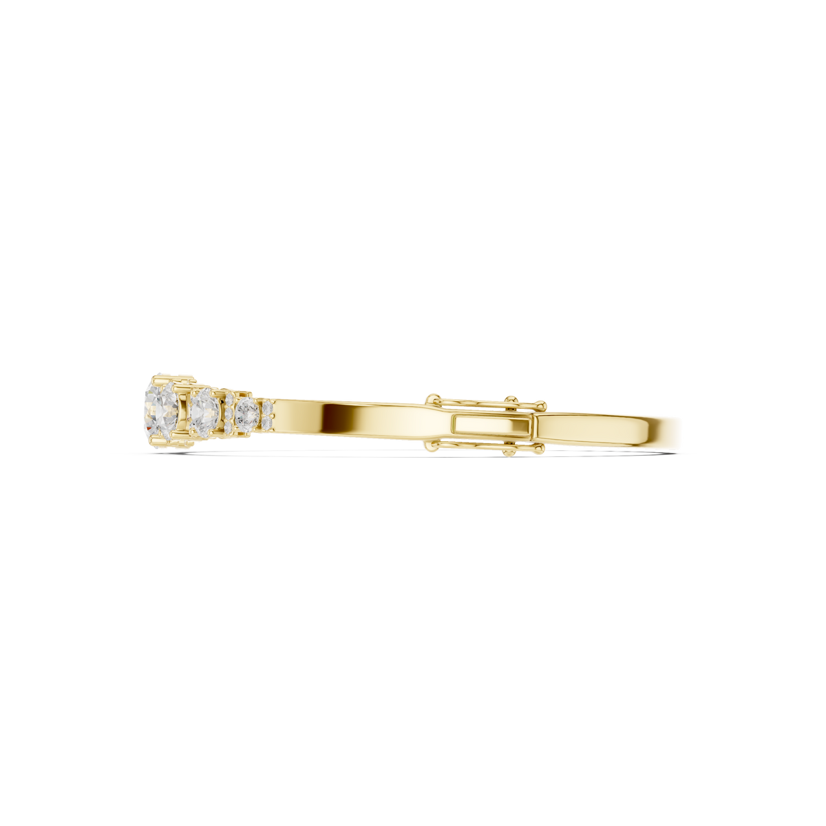 Round Diamond Center Bangle Bracelet