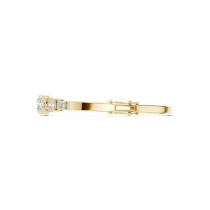 Round Diamond Center Bangle Bracelet